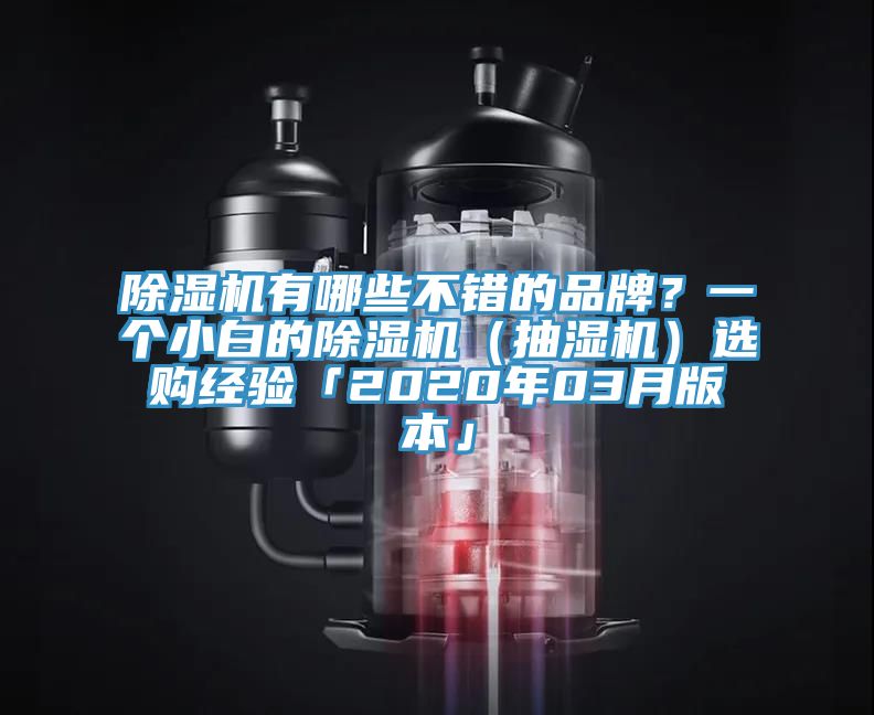 除濕機有哪些不錯的品牌？一個小白的除濕機（抽濕機）選購經驗「2020年03月版本」